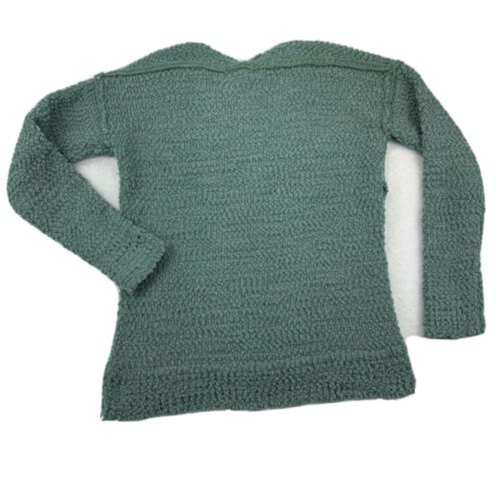 Pink Rose Teal size Small V-Neck Acrylic Knit Sweater Women's Long Sleeve - Picture 7 of 10